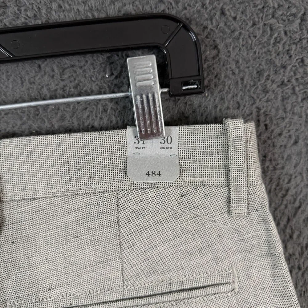 J Crew Pants Mens 31x30 Gray 484 Slim Fit Linen Blend Chino Lightweight NWT